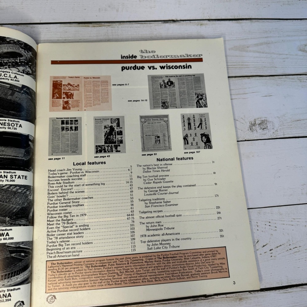Vintage 1979 Purdue Football Programs  Wisconsin & Roses Are Black Covers - Picture 5 of 10